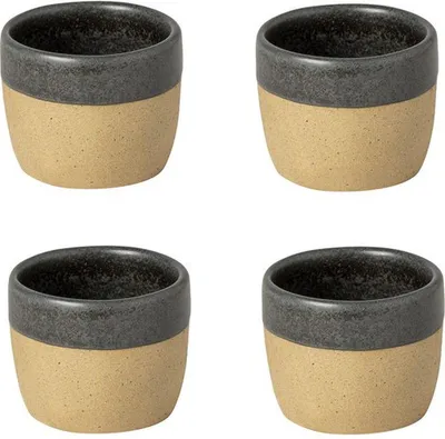Productafbeelding van Costa Nova Arenito espressobekers – grijs – set van 4 – handgemaakt in Portugal – koffiekopjes van steengoed