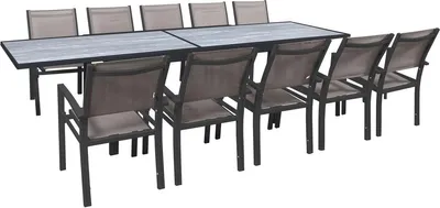 Produktbild von Ausziehbare Gartenmöbel zum Essen "Lagos" - 200/320 x 105 x 76 cm - Taupe - 10 Plätze