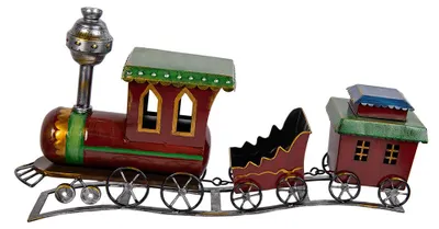 Image de Clayre & Eef Figurine de décoration Train 70x15x36 cm Rouge Métal