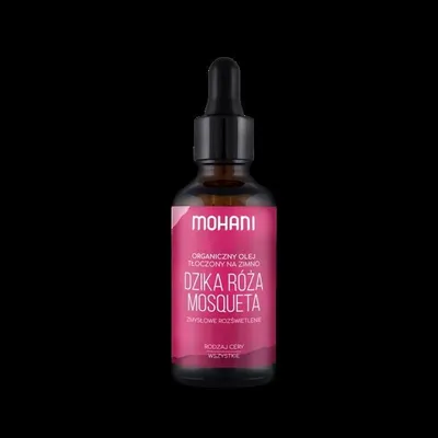 OLEJ KOSMETYCZNY Z DZIKIEJ RÓŻY MOSQUETA TŁOCZONY NA ZIMNO 50 ml - MOHANI
