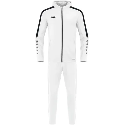 Produktbild von JAKO Unisex Trainingsanzug Polyester Power mit Kapuze, Farbe:weiß, Größe:S