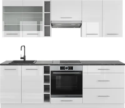 Immagine prodotto di Cucina componibile Vicco Fame-Line Bianco lucido/bianco 235 cm senza piano di lavoro, Model 38740