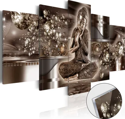 Produktbild von Neuheit! Modernes Acrylglasbild Wanbild h-A-0053-k-n (200x100) - 5 Teilig Bilder Foto Bild Dekoration Wand Bilder Kunstdruck BUDDHA
