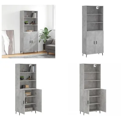 Produktbild von vidaXL Highboard Betongrau 69,5x34x180 cm Holzwerkstoff - Highboard - Highboards - Sideboard - Schrank