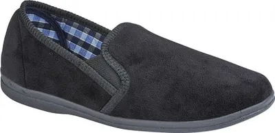 Image de Sleepers - Pantoufles pour homme "Wilson", velours DF2000 (40,5 UE) (Noir)
