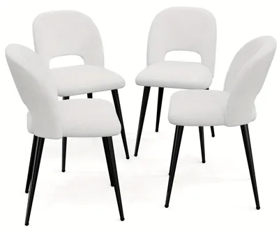 Image de Chaise de salle à manger - Assise de chaise - Chaise pour salle à manger - Chaise - Chaise avec dossier haut - Ensemble de 4