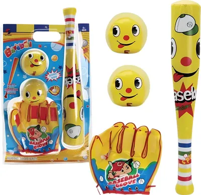 Image de Kit de baseball : gant, deux balles et batte de baseball pour enfants
