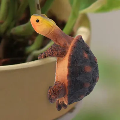 Kletternde Schildkröte Blumentopf-Umarmer, Harz, 9,4x6,2 cm