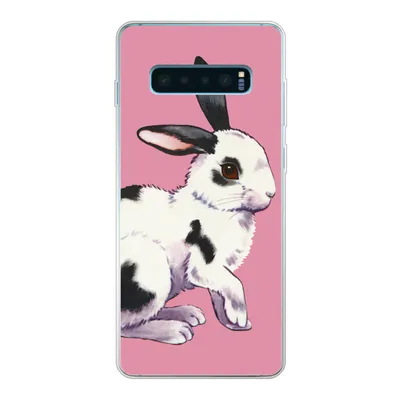 Produktbild von MuchoWow® Handyhülle Schutzhülle Hülle für Samsung Galaxy S10 Plus Kaninchen mit rosa Hintergrund Silikon Softcase Handy Hülle - Schutzhülle