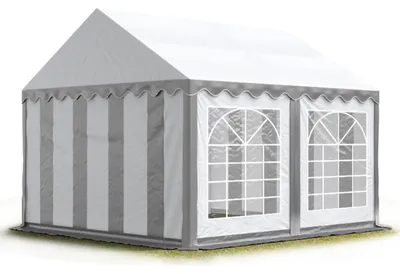 Image de TOOLPORT 4x4 m Tente de réception / Barnum gris-blanc toile de haute qualité PVC 700 N