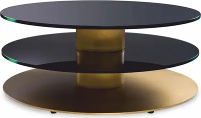 Produktbild von Casa Padrino Luxus Couchtisch Messing / Schwarz Ø 100 cm - Wohnzimmer Möbel