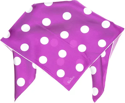 Produktbild von TINITEX Nickituch Halstuch lila gepunktet reine Seide 53x53 cm