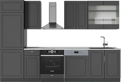 Immagine prodotto di Cucina componibile Vicco Fame-Line Antracite-oro rustico 300 cm , PL Marmo, Model 57291