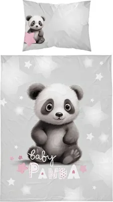 Produktbild von Babybettwäsche 100x135 Panda Teddybär BAUMWOLLE