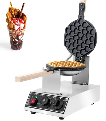 Bubble-Waffeleisen, 1400 W, 180° drehbar, 50–250 °C, Timer, antihaft