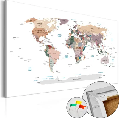 Immagine prodotto di Quadro in sughero non tessuto - Where Today? 90x60 cm Carte k-B-0010-p-c