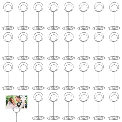 Tischnummernhalter 30er-Set rund silberfarben Metall 85 mm Hochzeit