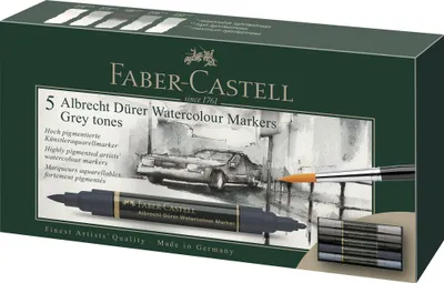 Immagine prodotto di FABER-CASTELL Aquarellmarker A. Dürer 5er Etui grau