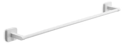 Produktbild von Handtuchhalter Bad 60 cm mattweiß, Wandmontage mit Schrauben oder Klebeband, Edelstahl und Cromall, Tahiti
