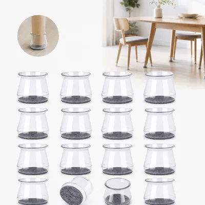 Obrázek produktu pro Krycí čepičky na nožky židlí, 16 kusů, silikonové ochranné krytky (šedé, 13-23 mm)