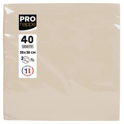 Produktbild von PRONAPPE SV623802I, Elfenbein, Quadratisch, 380 mm, 380 mm, 203 g, 40 Stück(e)