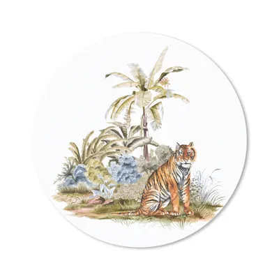 Produktbild von MuchoWow® Mauspad Mousepad Tiger - Pflanzen - Baum 50x50 cm - Mousepads - Maus Mat - Pad - Mausunterlage - Vinyl