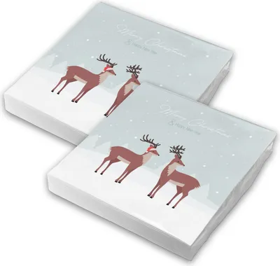 Produktbild von itenga 40x Serviette Weihnachten - Hirsche Set