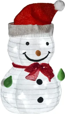 Productafbeelding van Outsunny sneeuwpop kerstdecoratie met LED-verlichting, opvouwbaar, polyester