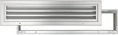 Produktbild von GAVO - Aluminium Türgitter - 400x100mm - V-Lamellen