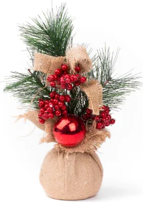 Imagen del producto de Decoración MagicHome Navidad, ramitas en yute con bola, 23 cm