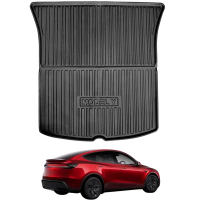 Produktbild von TLECTRIC Kofferraummatte für Tesla Model Y 2022–2024 & ab 2025 Juniper – Passgenau, Wasserdicht, Hoher Rand – für hinteren Kofferraum (Trunk)