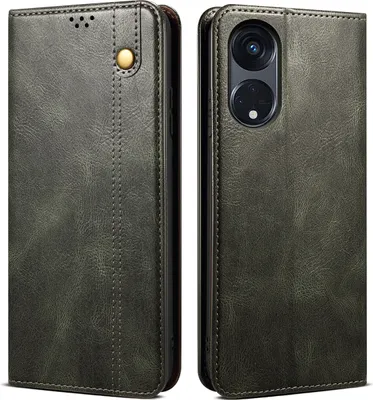 Produktbild von OPPO A98 Hülle, Leder Flip Brieftasche Schutzhülle mit Standfunktion für OPPO A98 5G Grün