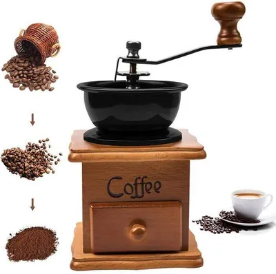 Produktbild von Vintage manuelle Kaffeemühle mit einstellbarer Gangeinstellung