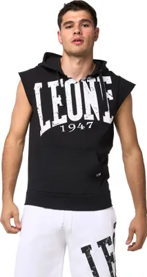 Zdjęcie produktu dla Męska koszulka bez rękawów z kapturem BOXE Czarno-biała XXL LEONE 1947