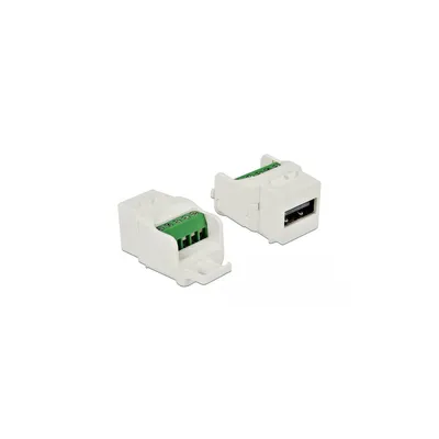 Produktbild von DeLOCK 86376, Flach, Weiß, USB A, Terminal, Weiblich, Weiblich