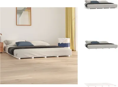 Produktbild von vidaXL Massivholzbett Weiß 200x200 cm Kiefer -  Betten & Bettgestelle