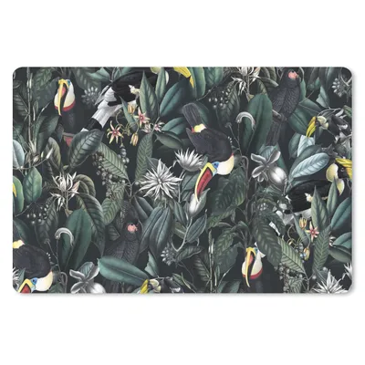 Produktbild von MuchoWow® Schreibtischunterlage Blumen - Tukan - Blätter 60x40 cm - XXL Mauspad - Großes Mauspad