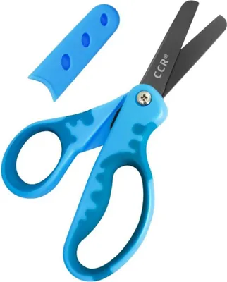 Image de CCR Ciseaux enfants Noir 13,5 cm Poignée souple Ciseaux enfants avec étui