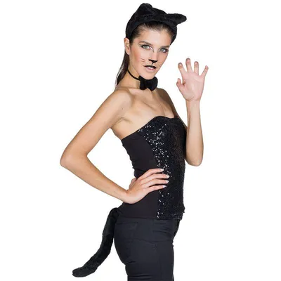 Produktbild von Rubies Kostüm Katzen-Set 3tlg. schw. STD