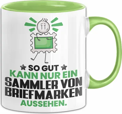 Produktbild von SammlervonBriefmarken Geschenk Tasse So Gut Kann Nur Ein SammlervonBriefmarken Aussehen Geschenkidee Kaffee-Becher (Grün)