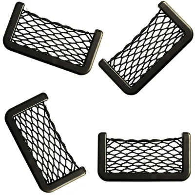 Produktbild von TRANKIELO® - Auto-Organizer, 4 Stück - 15 x 8 cm - Schwarz - Langlebiges ABS und Nylon - Platzsparend