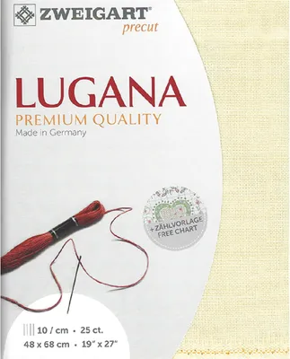 Produktbild von Zählstoff LUGANA Zweigart Precut 25 ct. 3835 Farbe 264 hellbeige, Handarbeitsstoff für Stickerei 48x68 cm