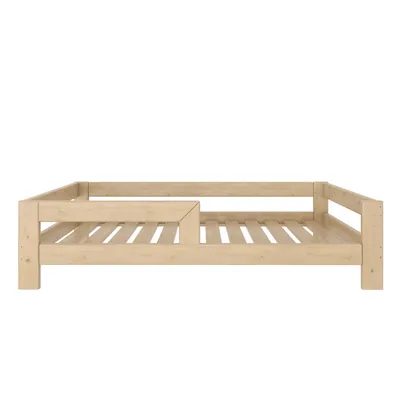 Produktbild von Need Sleep Kinderbett 70x140 cm aus Massivholz – niedriges Montessori Bett mit Rausfallschutz, natur