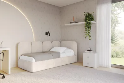 Produktbild von ALTDECOR Jugendbett mit Bettkasten VELY - 80x200 - Beige - Casablanca 2301 - Links angeordnet - Einzelbett mit Stauraum - Polsterbett Kinderbett