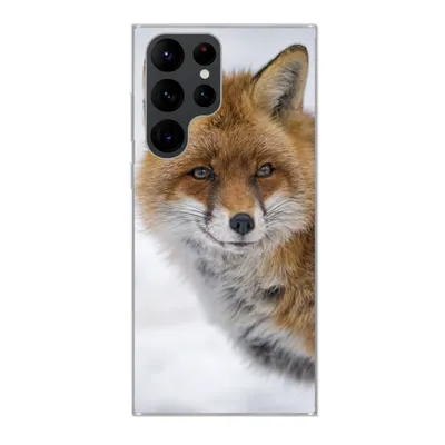 Produktbild von MuchoWow® Handyhülle Schutzhülle Hülle für Samsung Galaxy S22 Ultra Fuchs - Porträt - Schnee Silikon Softcase Handy Hülle - Abbildung