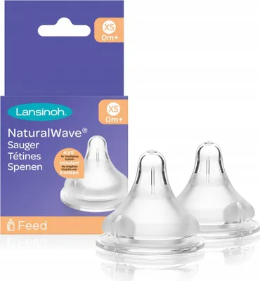Zdjęcie produktu dla LANSINOH Smoczek do butelki NaturalWave o bardzo wolnym przepływie XS 2 sztuki