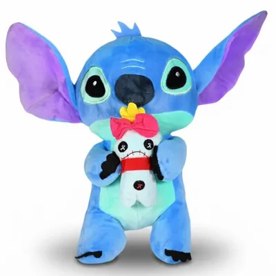 Produktbild von Wiztex Stitch Plüschtier Blau - 26 cm Stofftier Geschenk Disney Kuscheltier für Kinder und Spielefans
