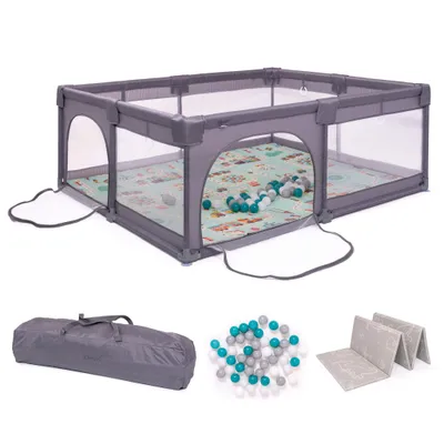 Produktbild von BabyGo Laufstall Playpark 2, inkl. Spielmatte und 48 Bälle