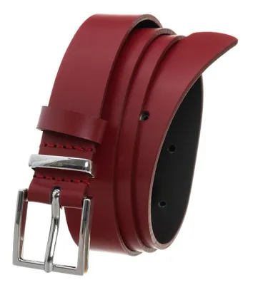 Produktbild von Schmaler Echtledergürtel mit quadratischer silberner Schnalle