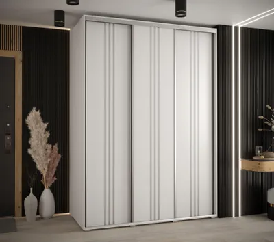 Produktbild von Kleiderschrank YVONA 6 – 170/60 cm, weiß/silber